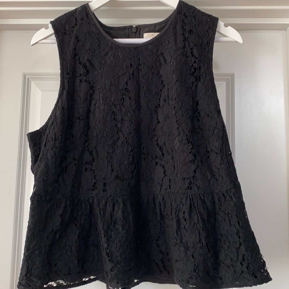 J.Crew Lace Peplum Top